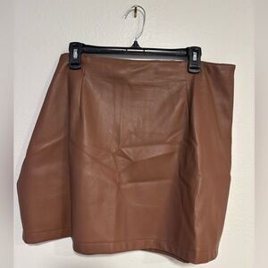 Abercrombie & Fitch Brown Leather Pencil Skirt